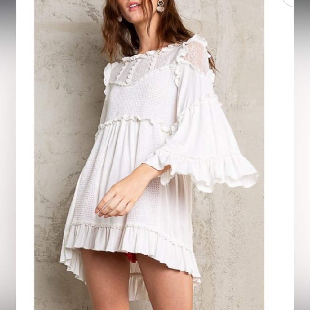 Pol - White Lace tunic dress or Top - Picture 7 of 11